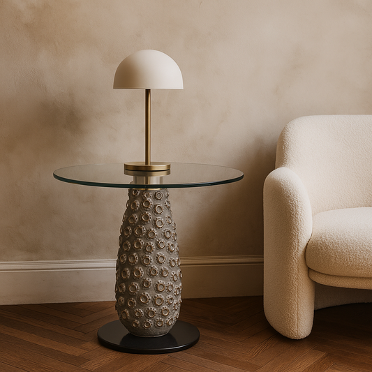 Lunar Rock Glass Side Table