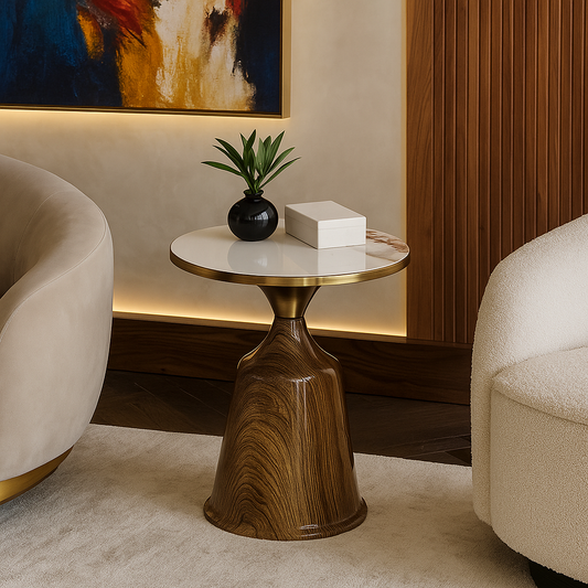 Polished Woodgrain Side Table