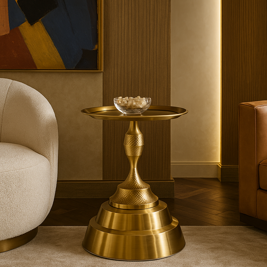 Akarsha Temple Brass Side Table