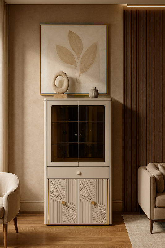 Ivory Luxe Curio Cabinet
