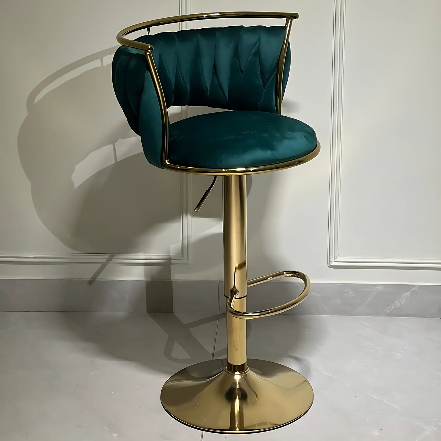 Regal Curve Velvet Bar Chair