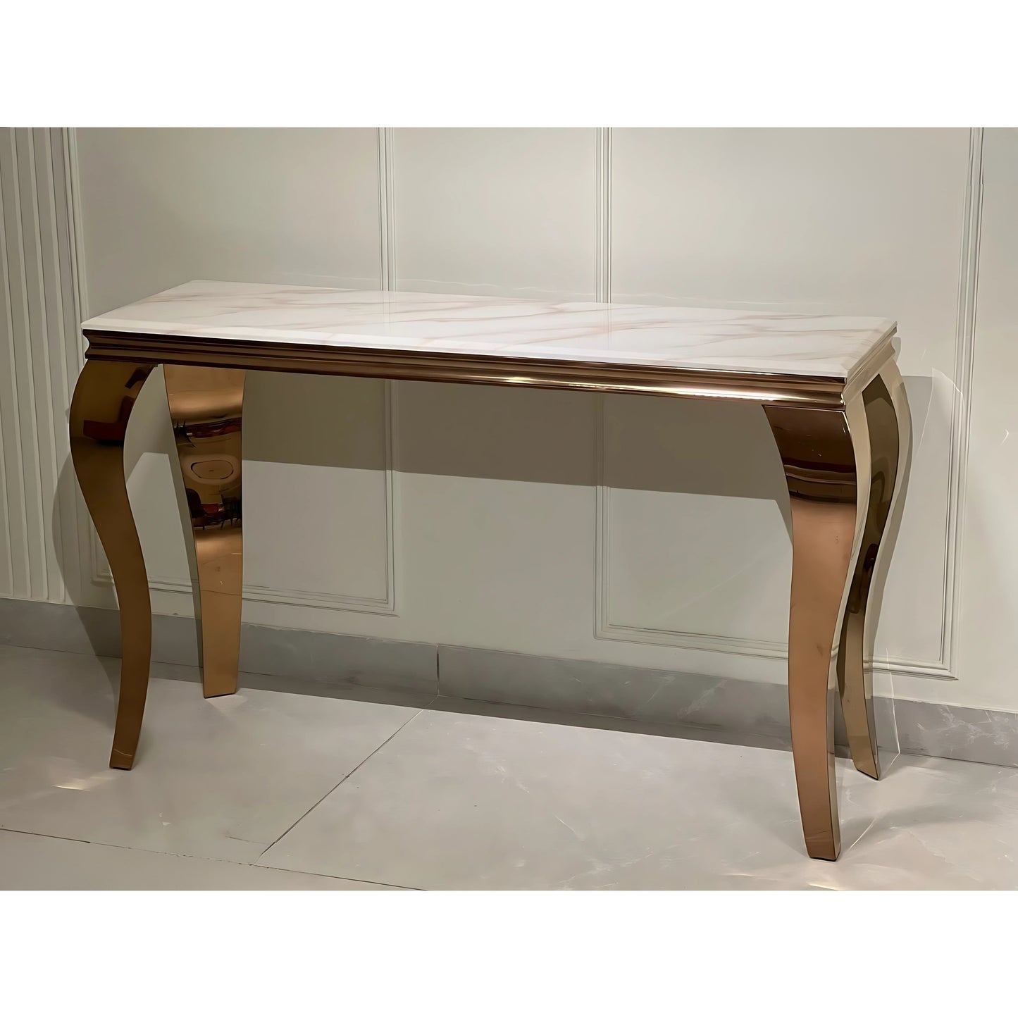 Opéra Luxe Rose Gold Console Table