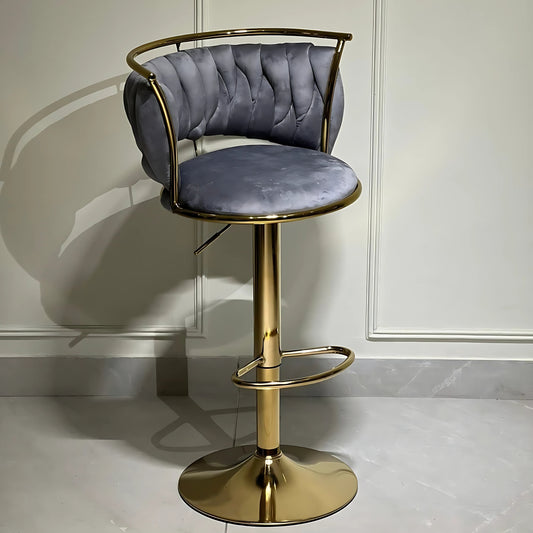 Regal Curve Velvet Bar Chair