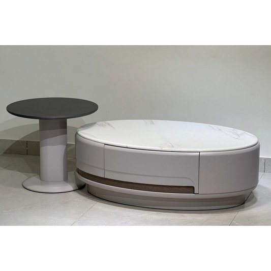 Ivory Pillar Console Center Coffee Table