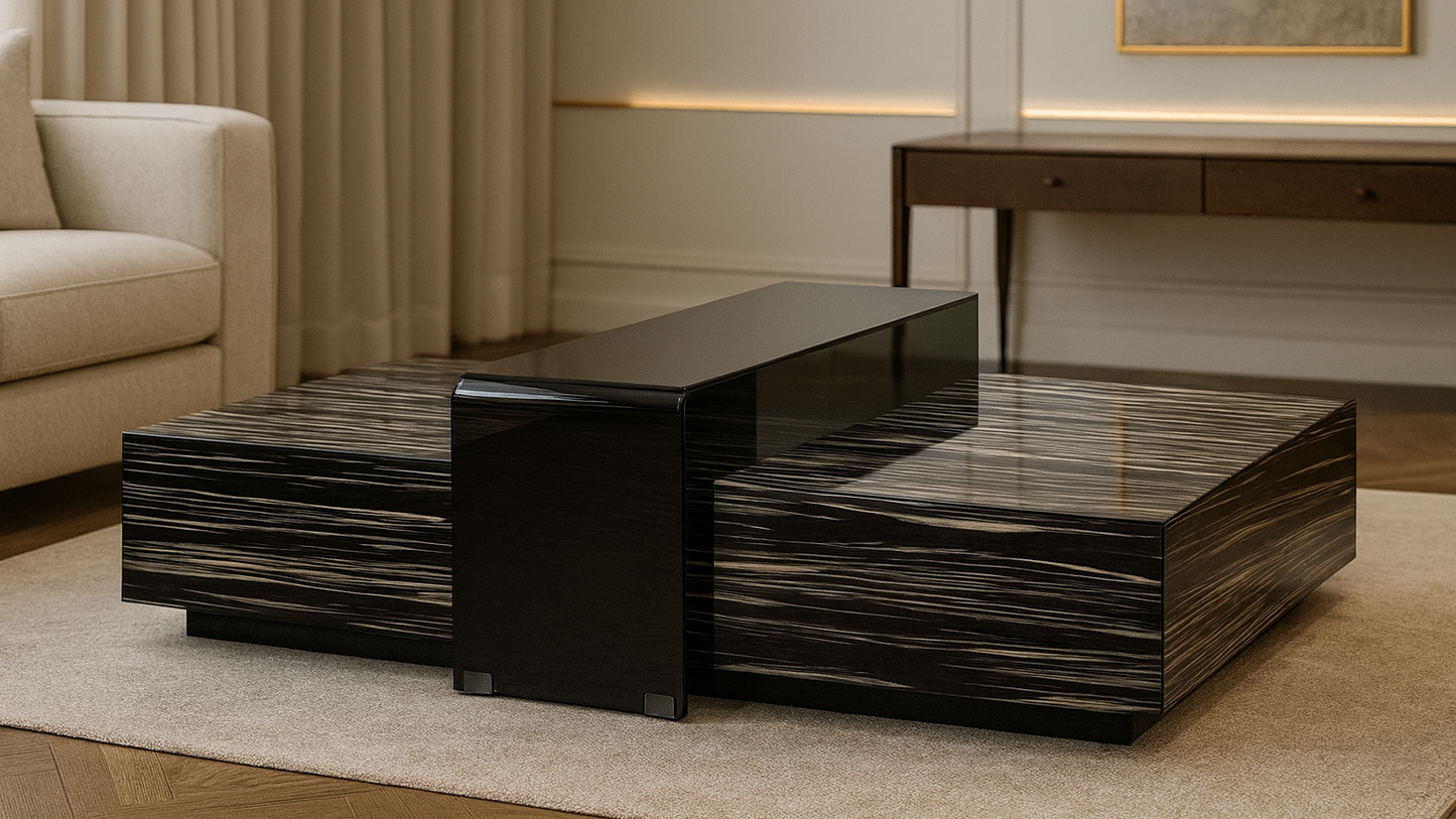 Strato Ebony Glass Center Coffee Table