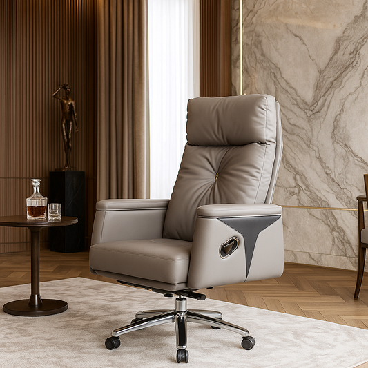 Clyvane Executive Recliner Chair with Black Accents and Extendable Footrest