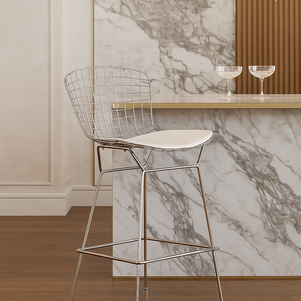 Aris Berto Luxe Wireframe Bar Chair