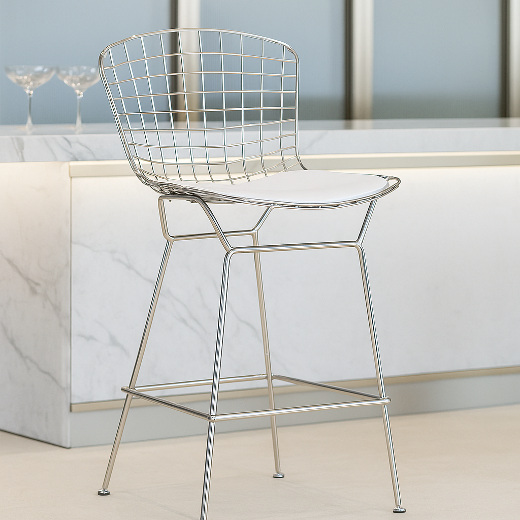 Aris Berto Luxe Wireframe Bar Chair