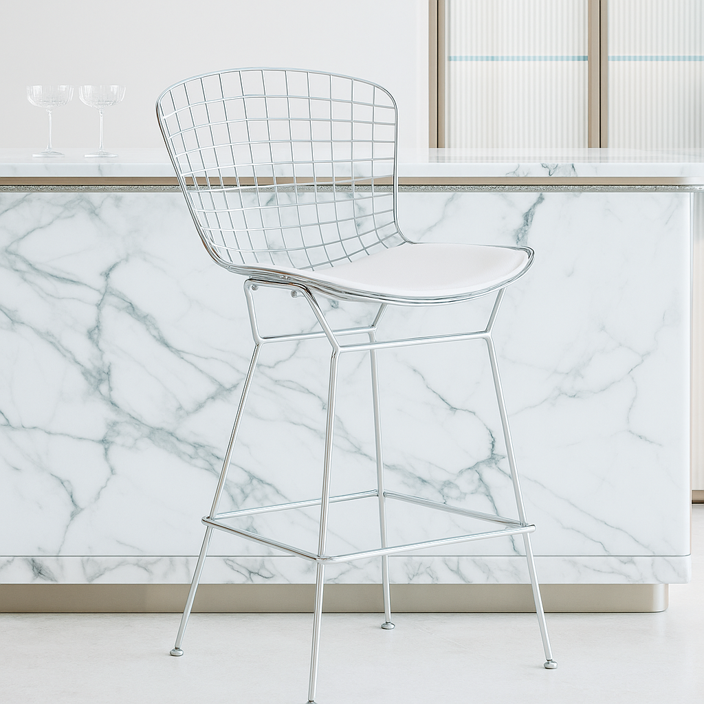 Aris Berto Luxe Wireframe Bar Chair