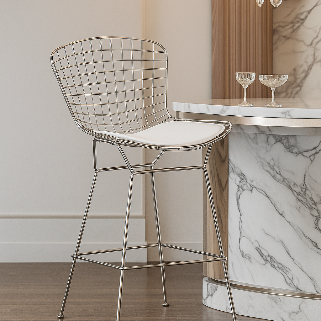 Aris Berto Luxe Wireframe Bar Chair