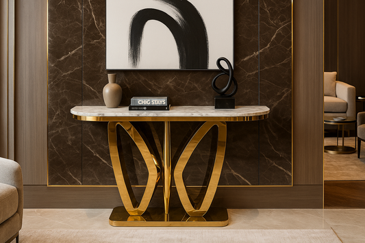 Aurelia Gold Marble Console Table