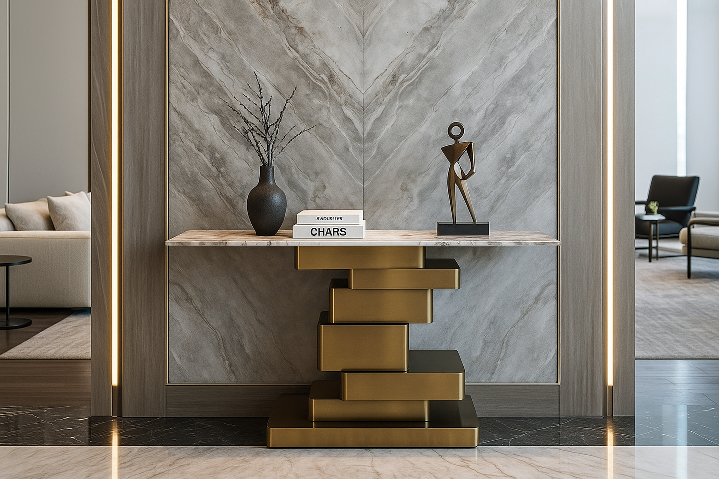 Velencia Gold Console Table