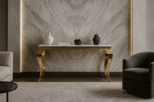 Opéra Luxe Rose Gold Console Table