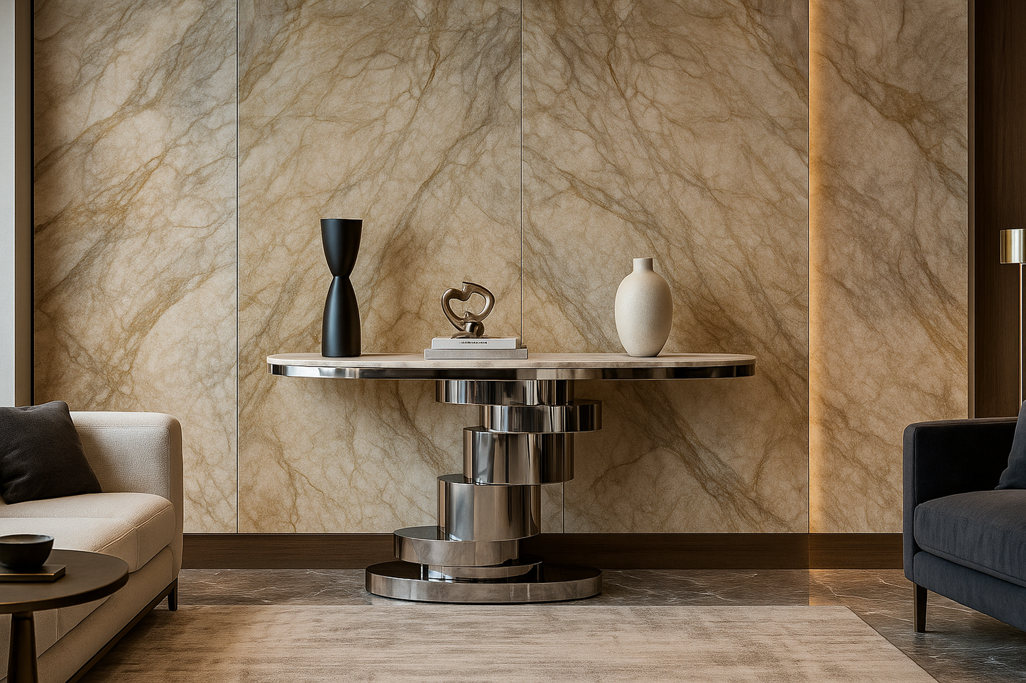 Helix Marble Console Table