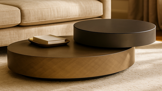Dual-layer graphite luxury coffee table with modern minimalist appeal
