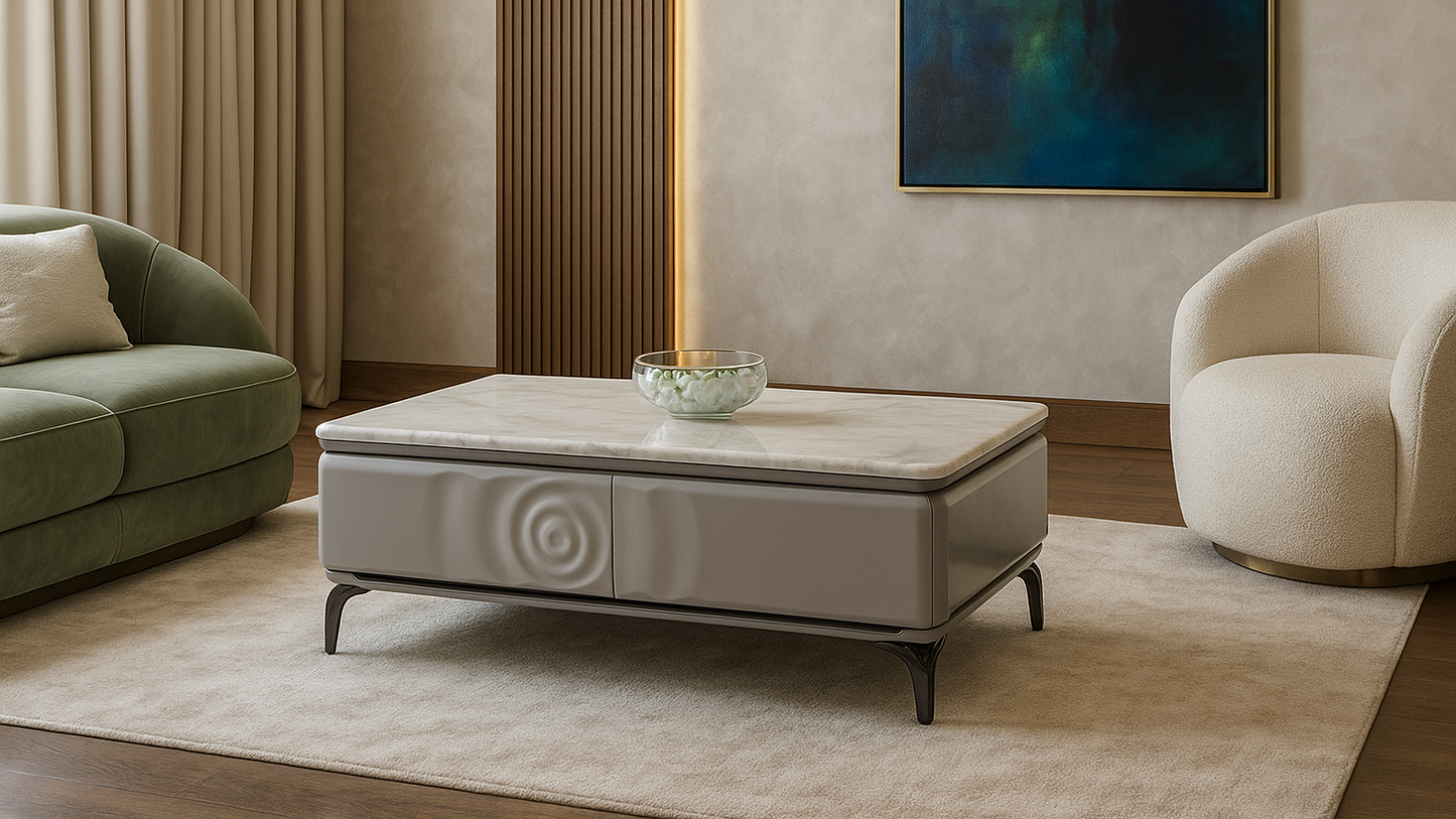 Velare Premium Italian Marble Center Coffee Table