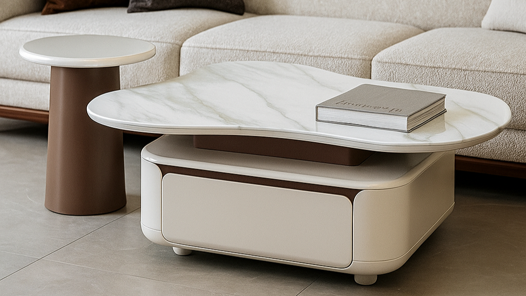 Modern Soft Curve Center Coffee Table