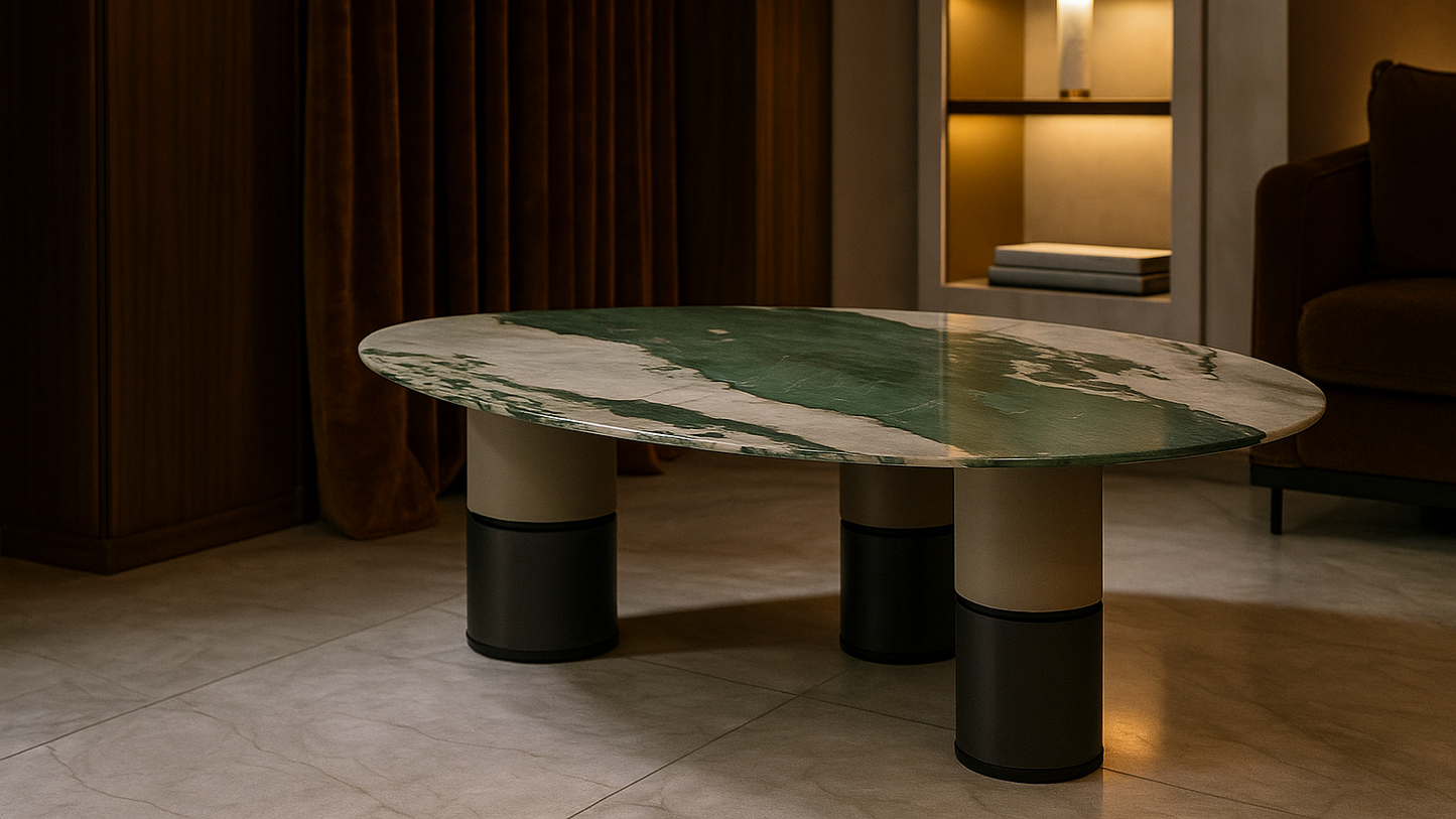 Emerald Mirage Marble Center Coffee Table