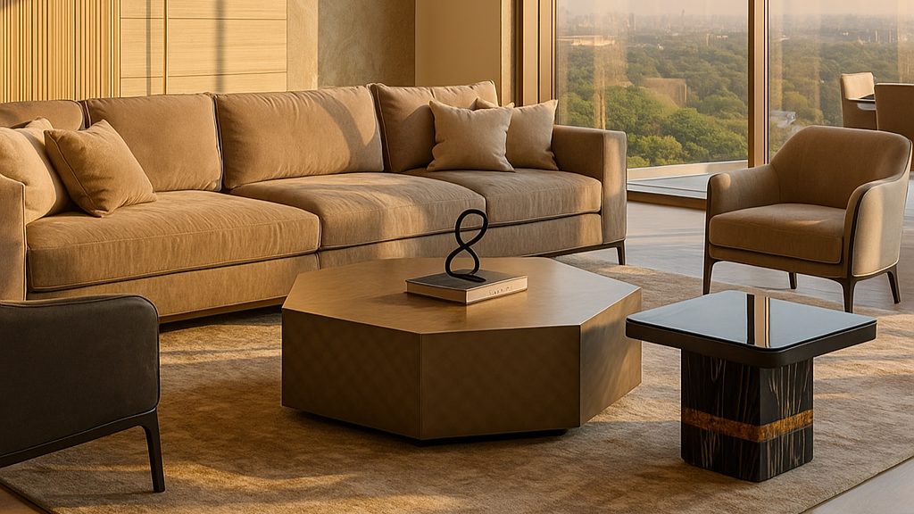 Geometric Elegance Duo Center Coffee Table