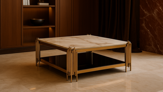Rose Gold Marble Top Rectangular Luxury Center Table – TAS Living
