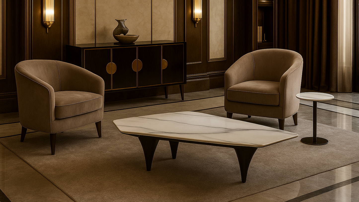 Vortex Noir Marble Center Coffee Table