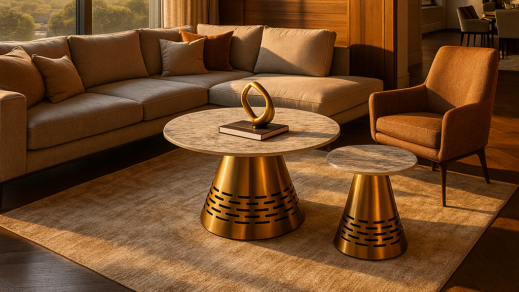 Lattice Gold Luxe Center Coffee Table
