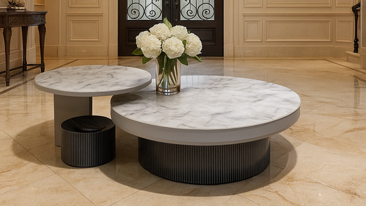 "Luxury white marble center table with storage by TAS Living –