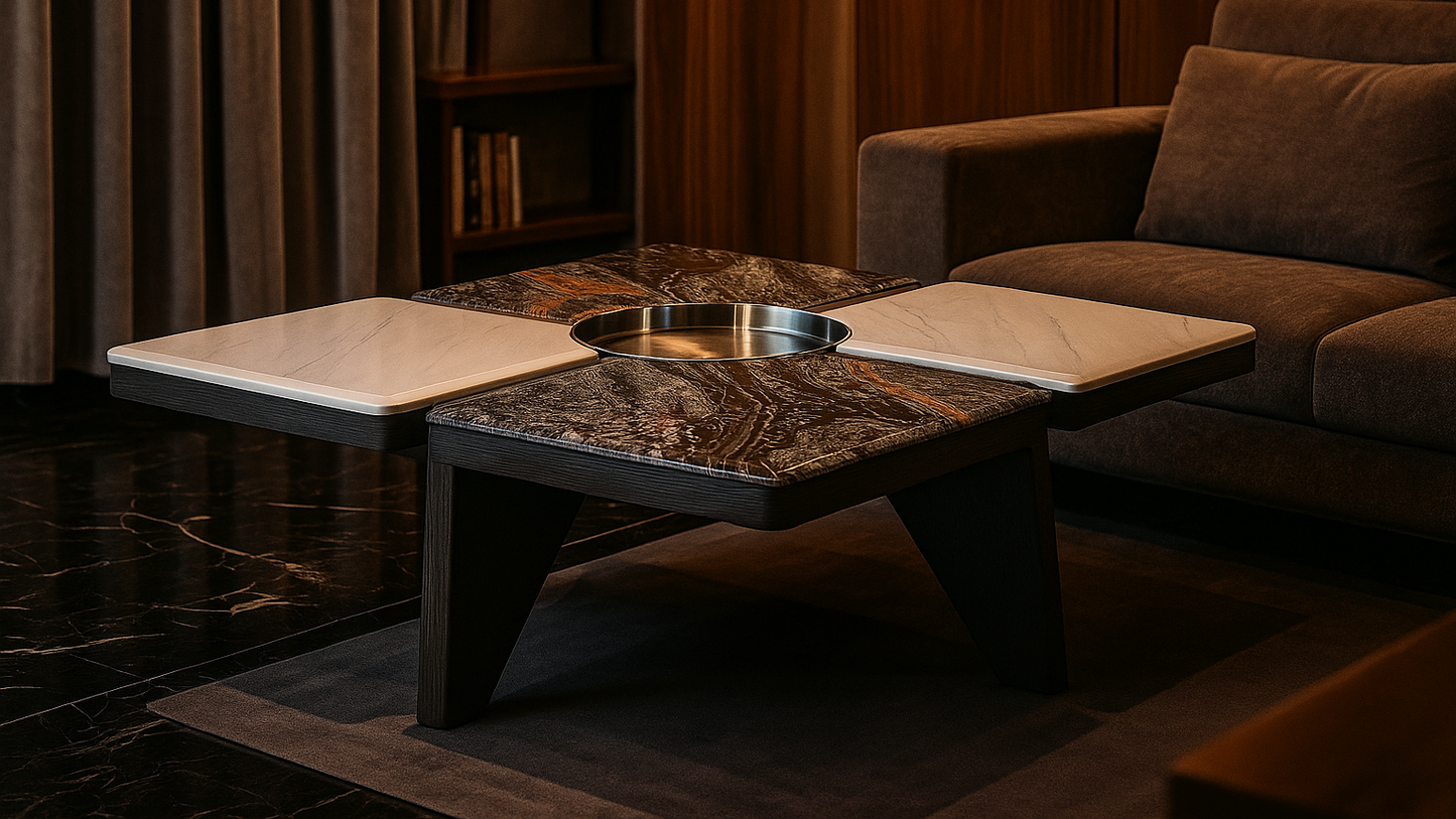 Luxe Quadrant Marble Center Coffee Table