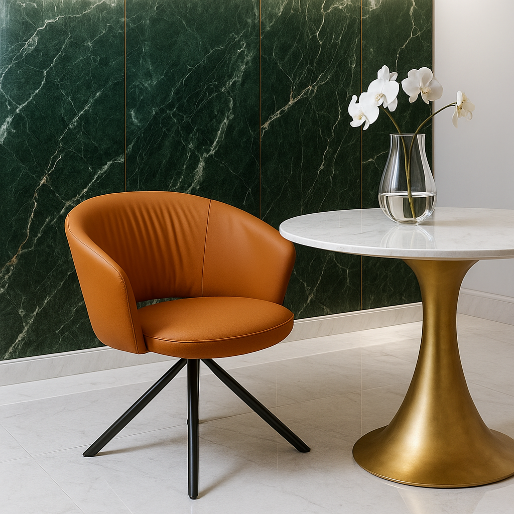 Lunaris Grey Swivel Dining Chair