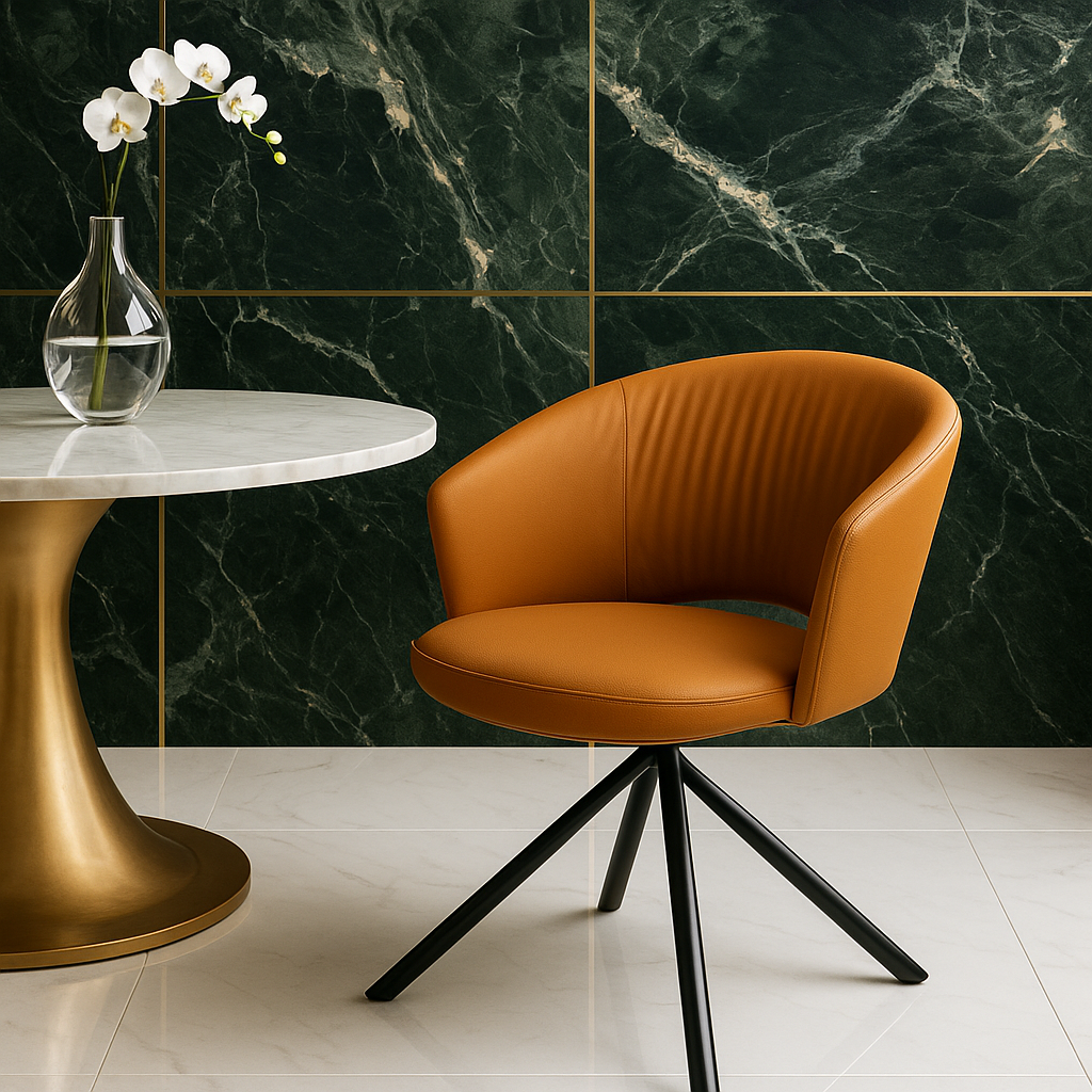 Lunaris Grey Swivel Dining Chair