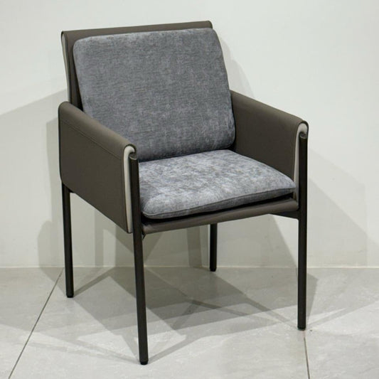 Modern upholstered chair with matte black legs
