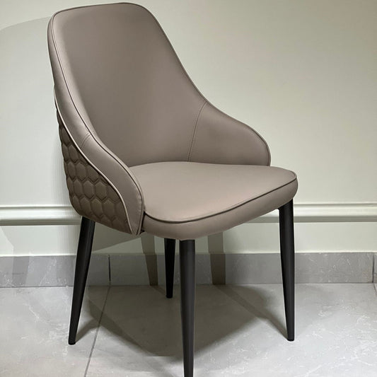 Luxury leatherette dining chair in coffee finish