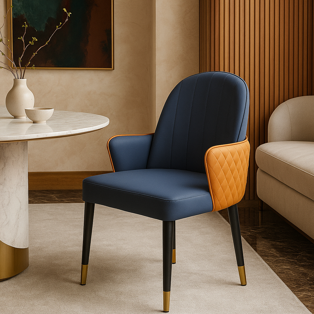 Saffron Indigo Designer Dining Chair
