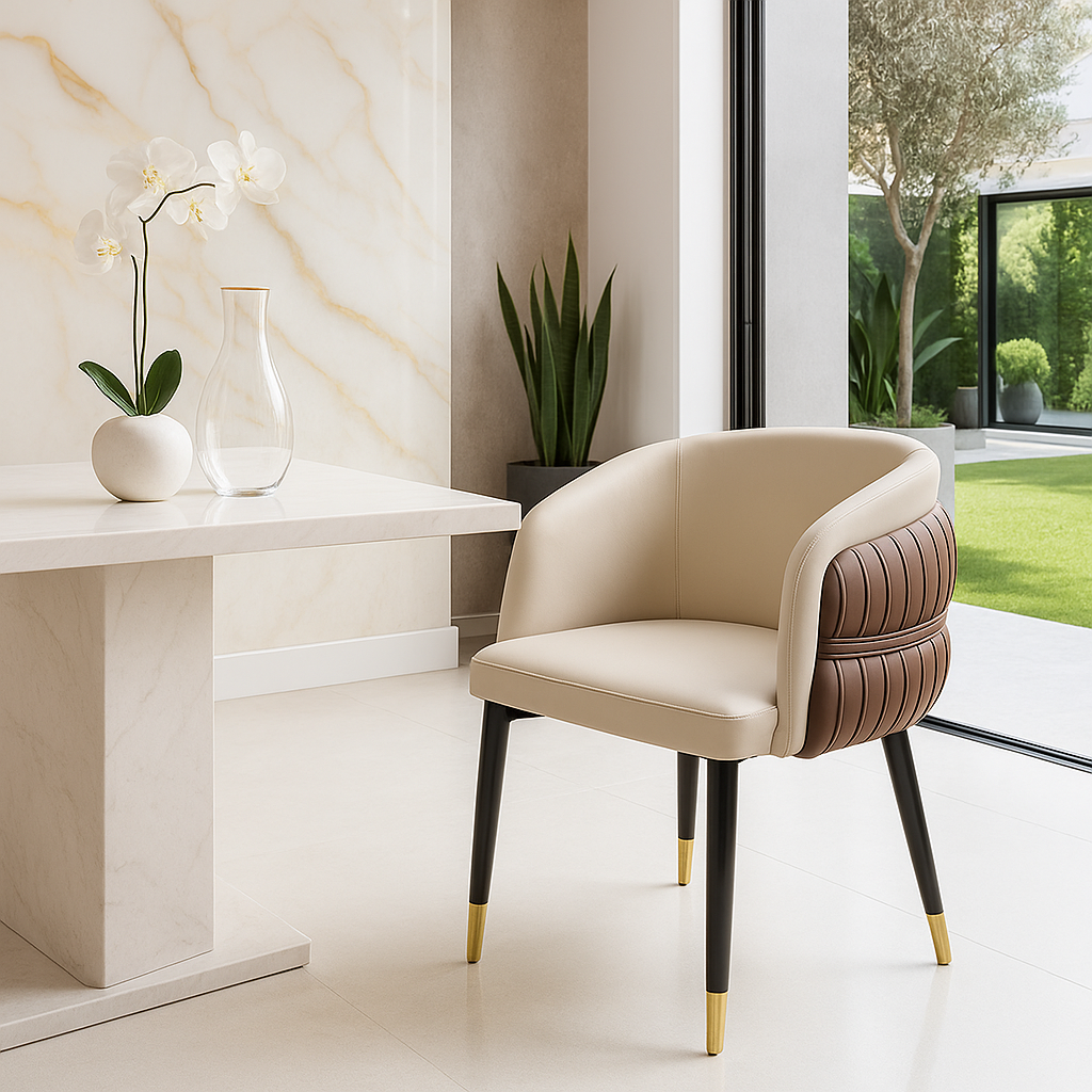 Brune Flute Designer Dining Chair