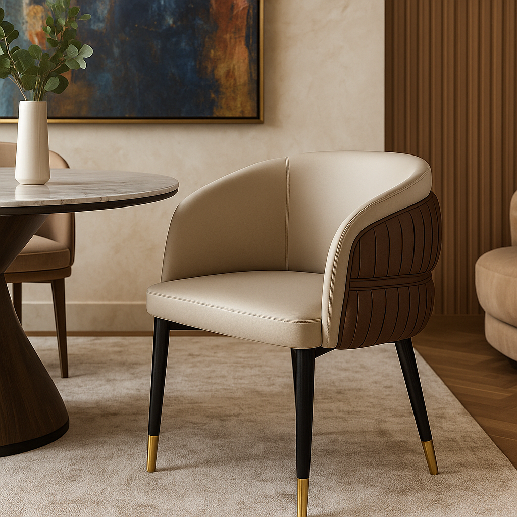 Brune Flute Designer Dining Chair