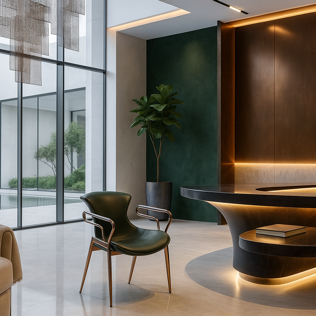 Verdant Arc Rosegold Chair