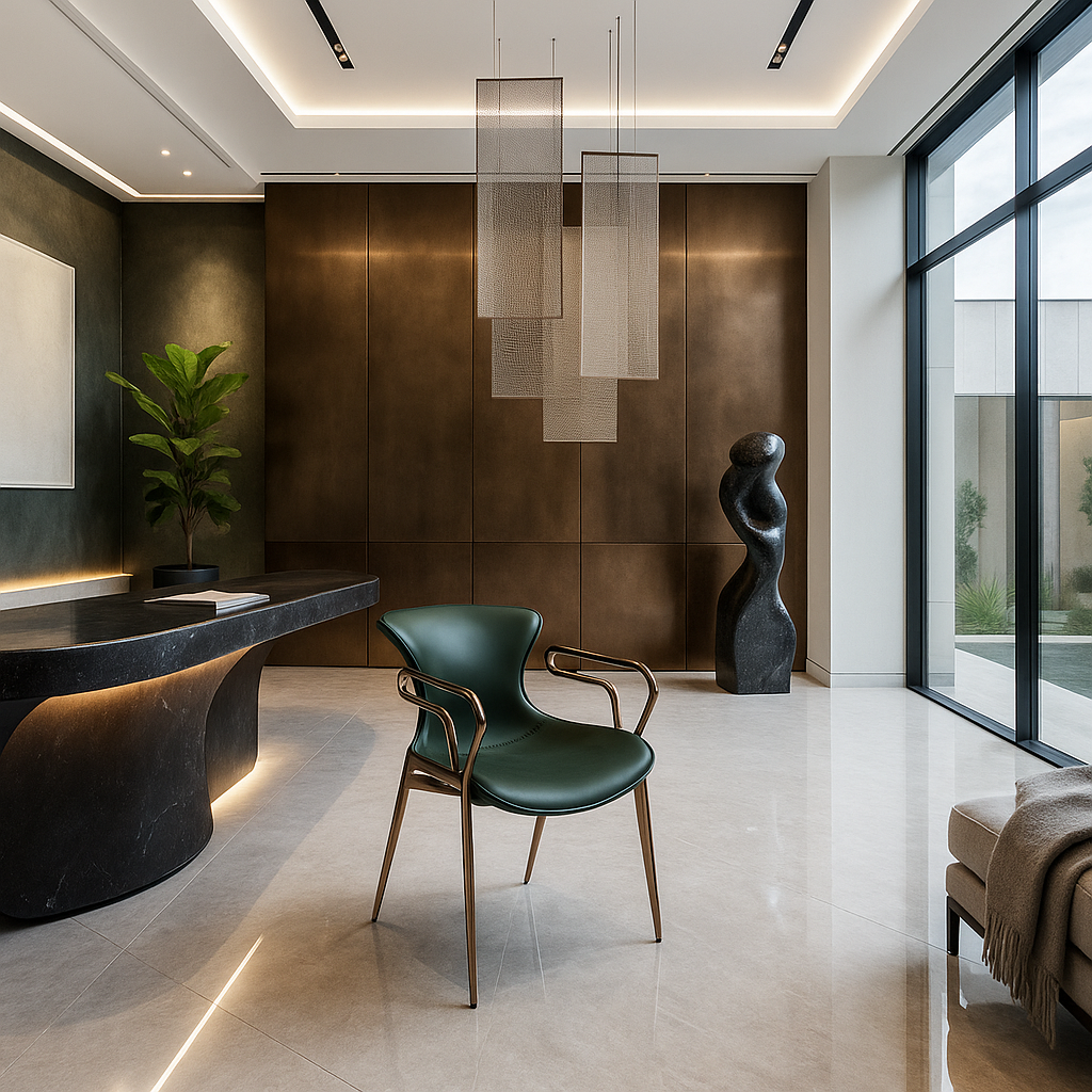 Verdant Arc Rosegold Chair