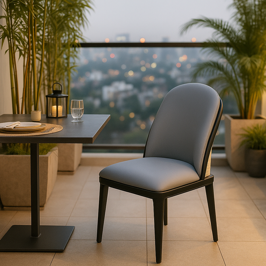 Modern upholstered dining chair for balcony or dining space