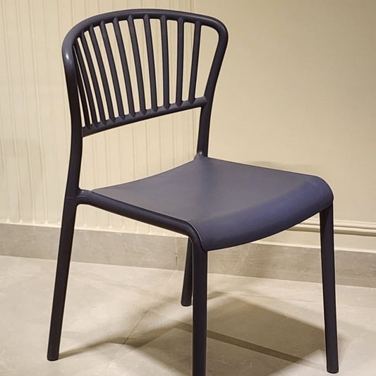 Purple slatted dining chair with modern design