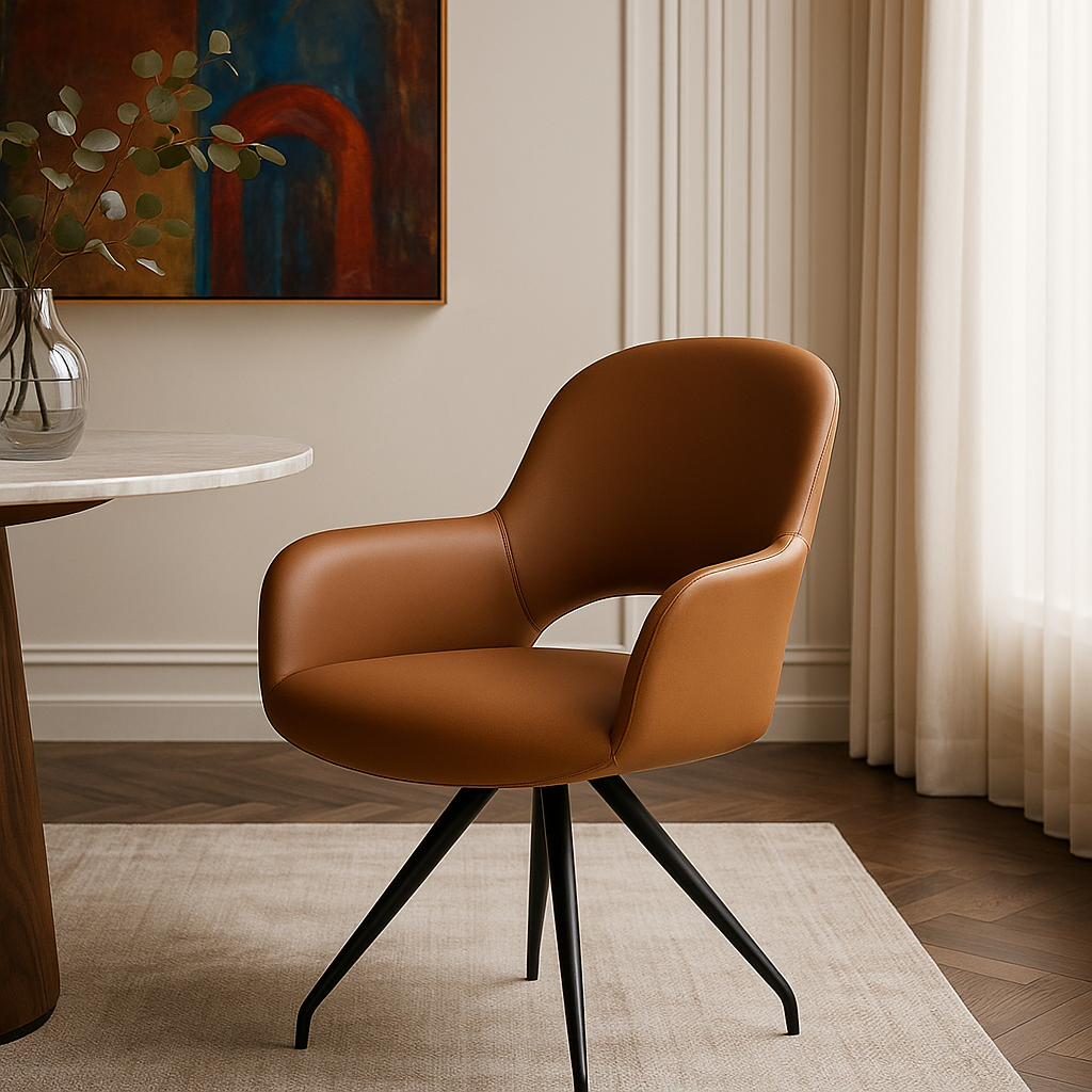 Cognac Orbit Designer Dinning Chair