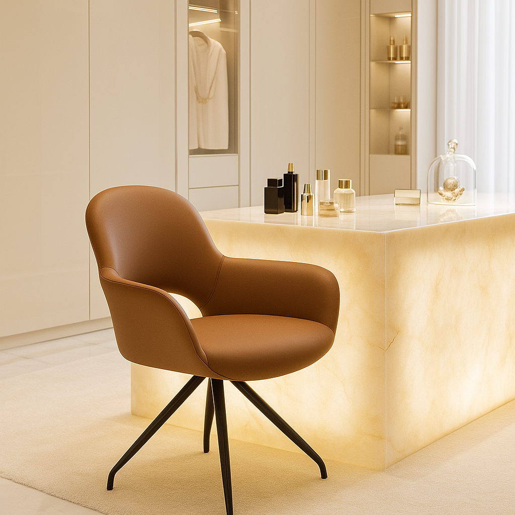 Cognac Orbit Designer Dinning Chair