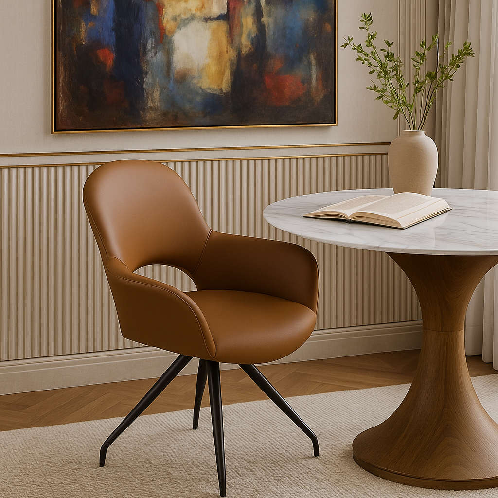 Cognac Orbit Designer Dinning Chair