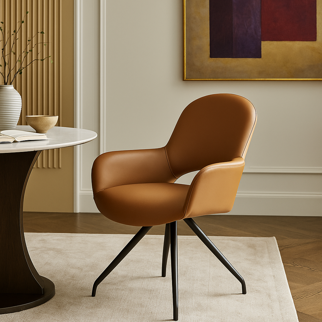Cognac Orbit Designer Dinning Chair