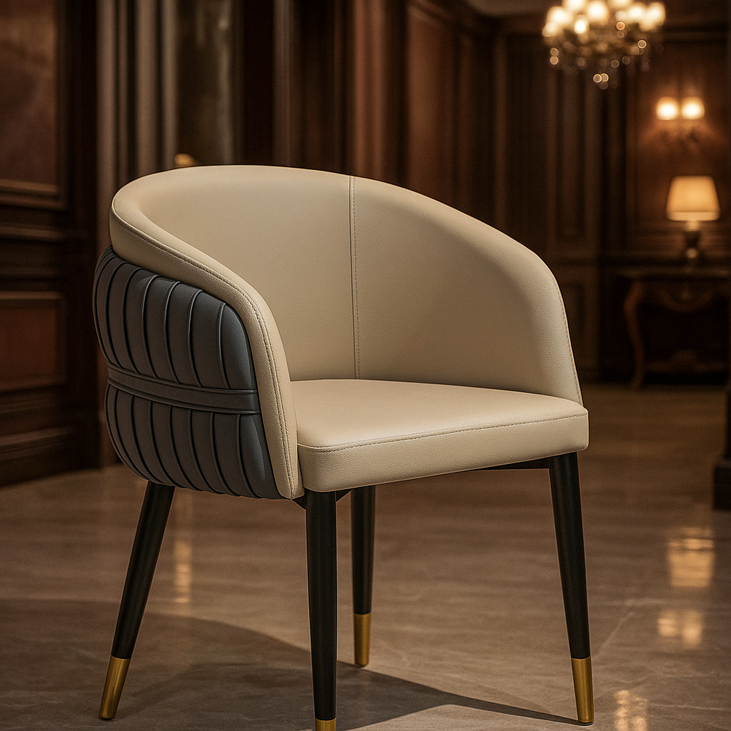 Brune Flute Designer Dining Chair