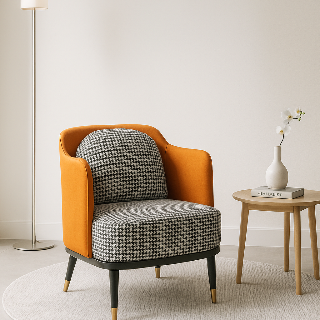 Marceau Houndstooth  Leisure Lounge Chair