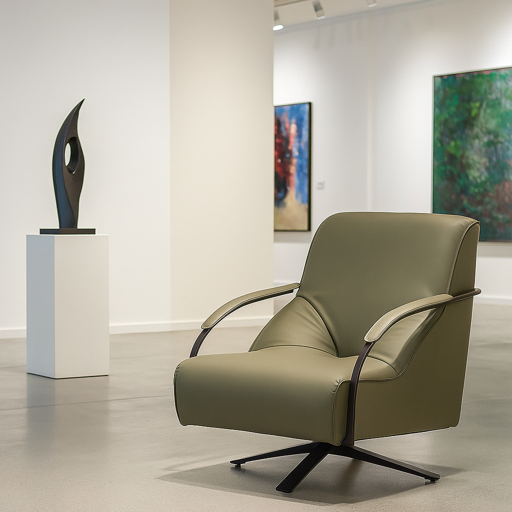 Slate Curve Swivel leisure lounge Chair