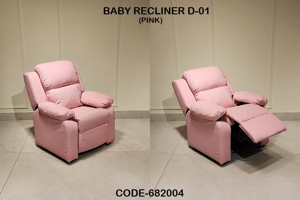 Pink recliner chairs on a tiled floor with a neutral wall background