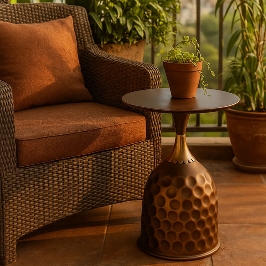 Vintage Hammer Luxe Side  Table