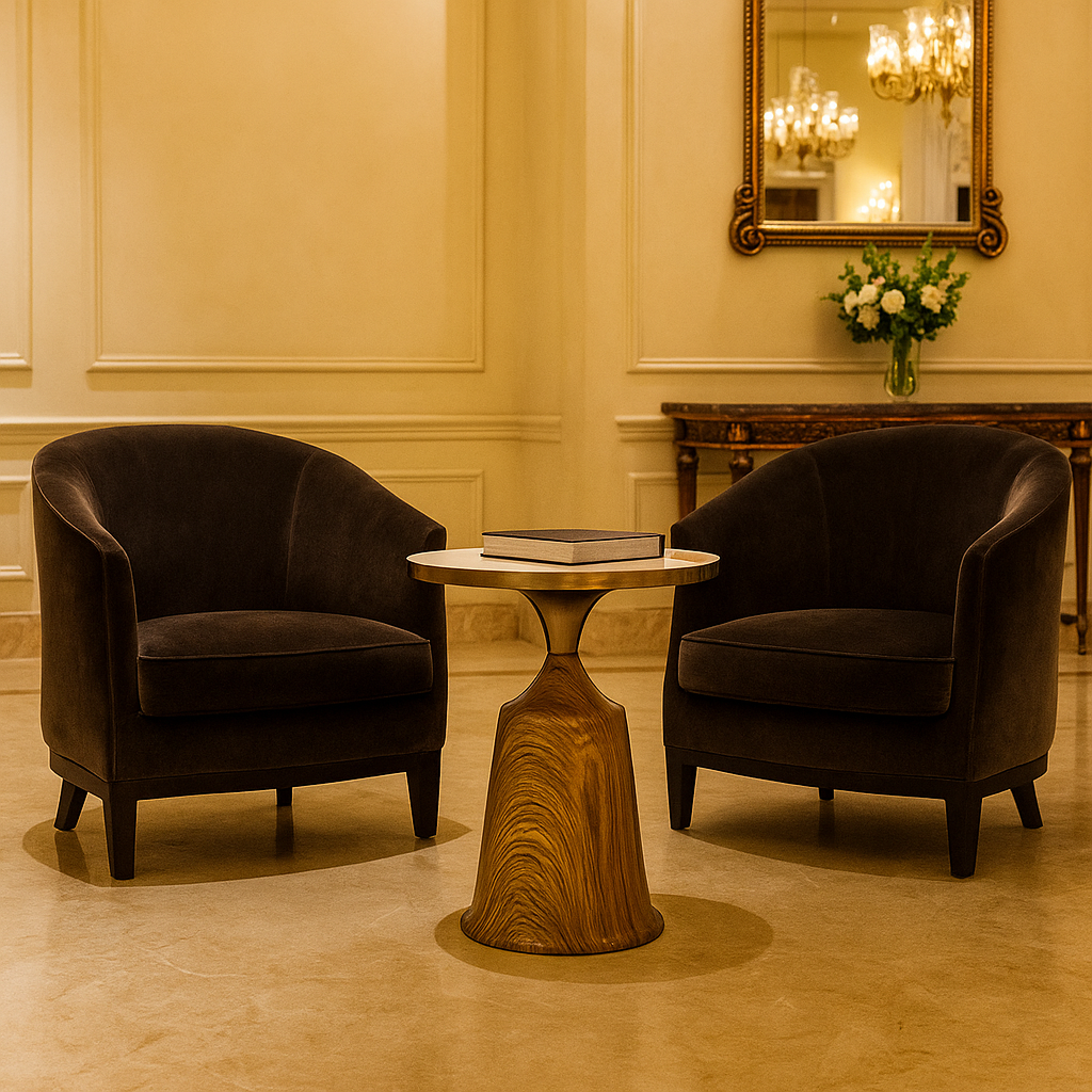 Polished Woodgrain Side Table
