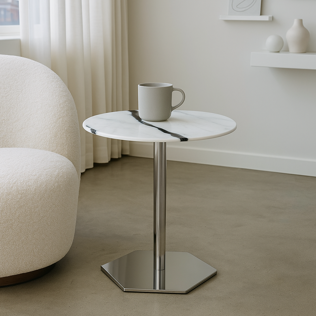 Onyx Vein Marble Side  Table